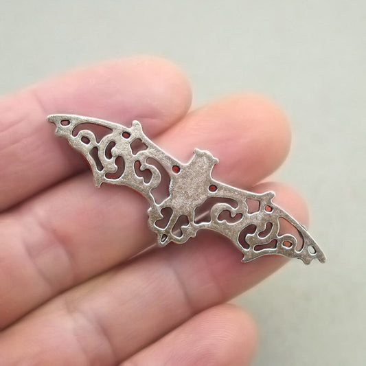 bat charm connector antique silver CM1895S