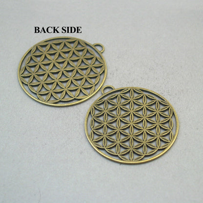 flower of life charms, seed of life pendants antique bronze CM1701B