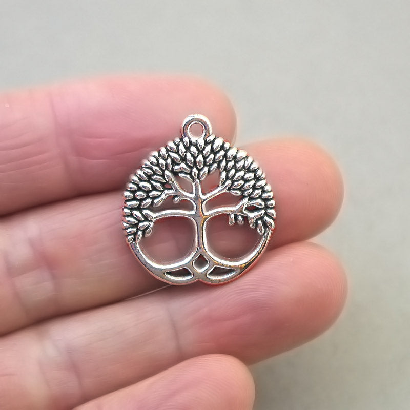 tree charm antique silver CM1906S