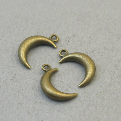 crescent moon charm antique bronze CM1839B