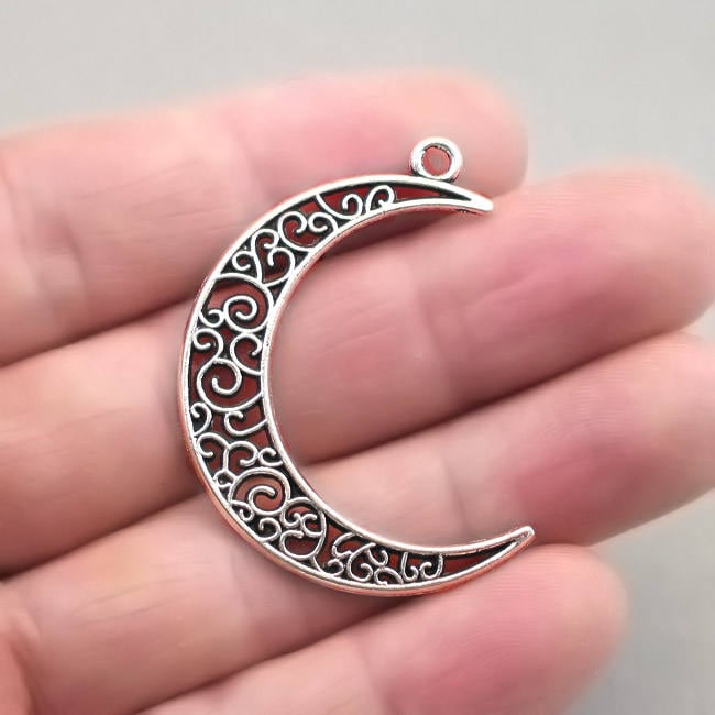 filigree crecent moon charm antique silver CM1154S