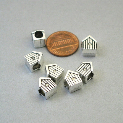 Large hole house beads. Antique silver 9X11mm BD0161S