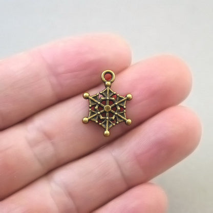 snowflake charm antique bronze CM1282B