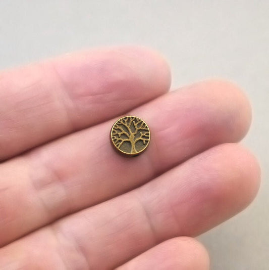 tree coin beads antique bronze BD0108B