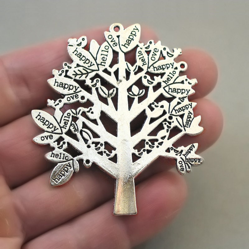 large tree charm antique silver CM1648S