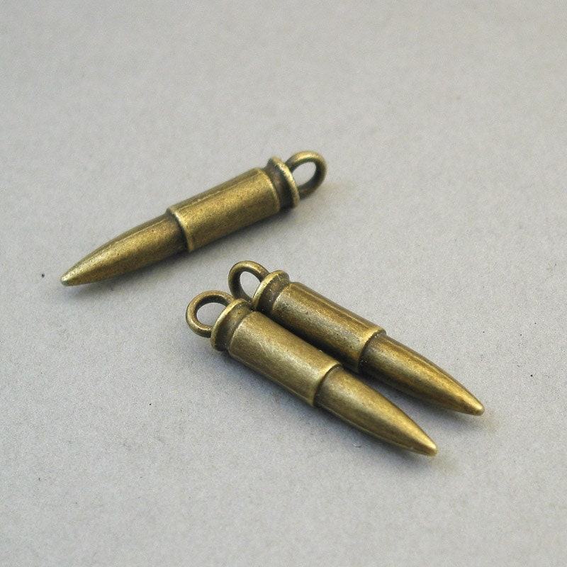 3D bullet charm antique bronze CM1653B