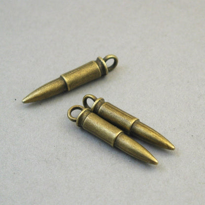 3D bullet charm antique bronze CM1653B