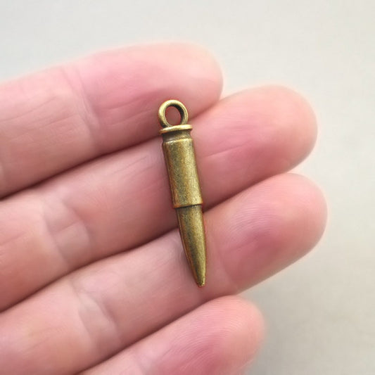 3D bullet charm antique bronze CM1653B