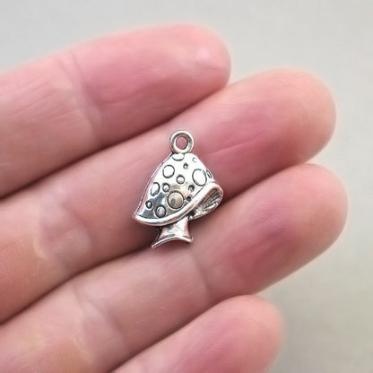 mushroom charm antique silver CM1646S