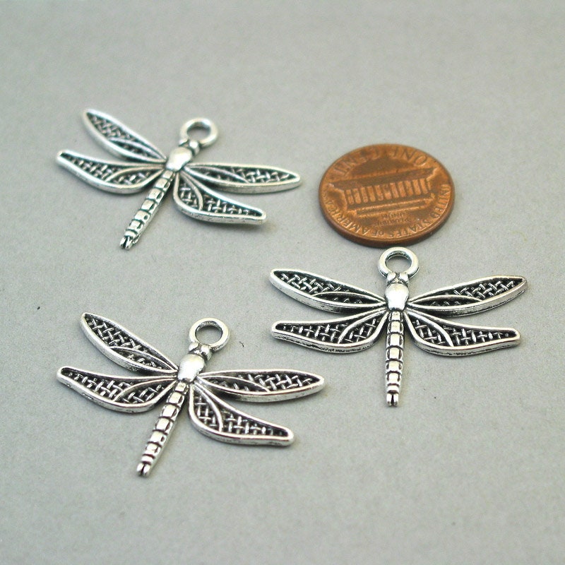 dragonfly charm antique silver CM1649S