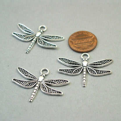 dragonfly charm antique silver CM1649S