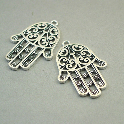 hamsa hand charm antique silver CM1659S