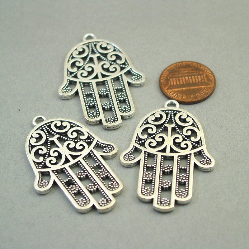 hamsa hand charm antique silver CM1659S