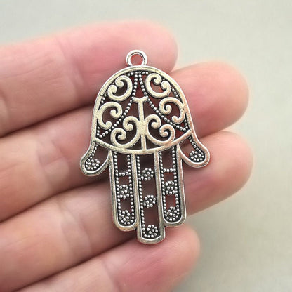 hamsa hand charm antique silver CM1659S