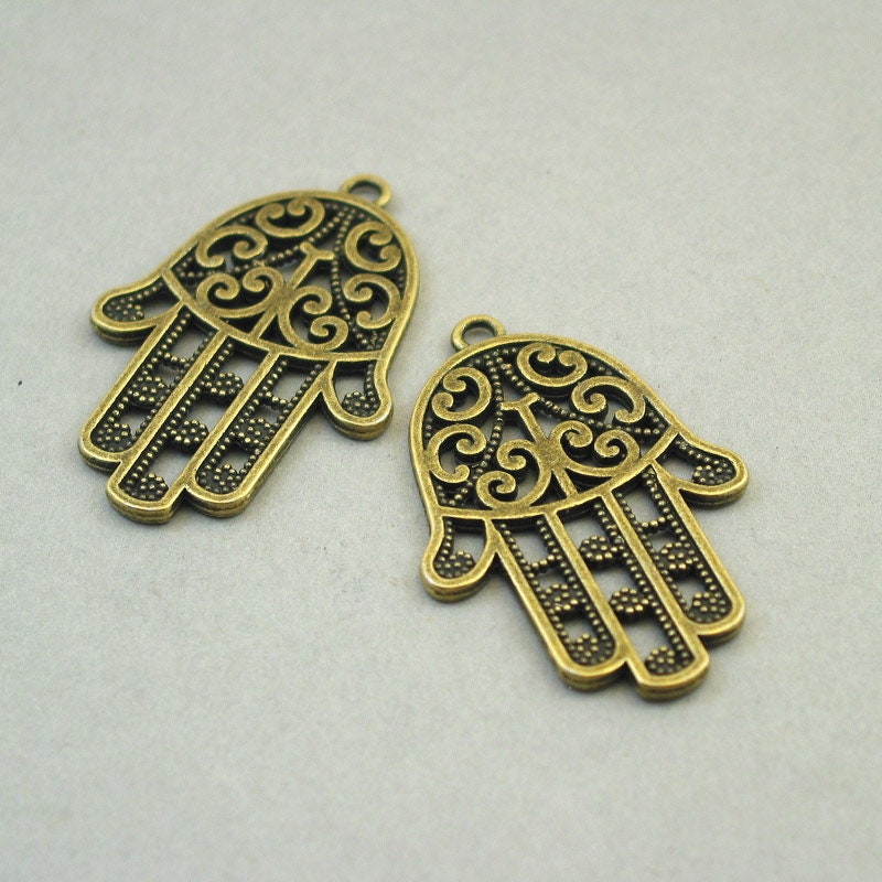 hamsa hand charm antique bronze CM1659B