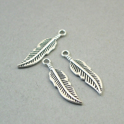 feather charm antique silver CM1663S