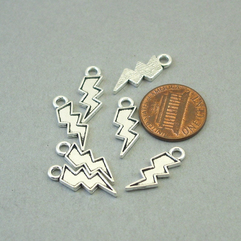 lightning bolt charm antique silver CM1671S