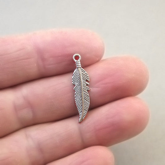 feather charm antique silver CM1684S