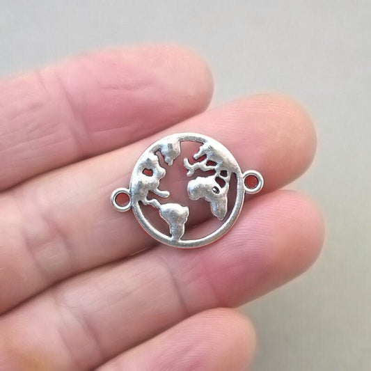 earth charm connector antique silver CM1700S