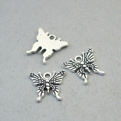 long tail butterfly charm antique silver CM1696S