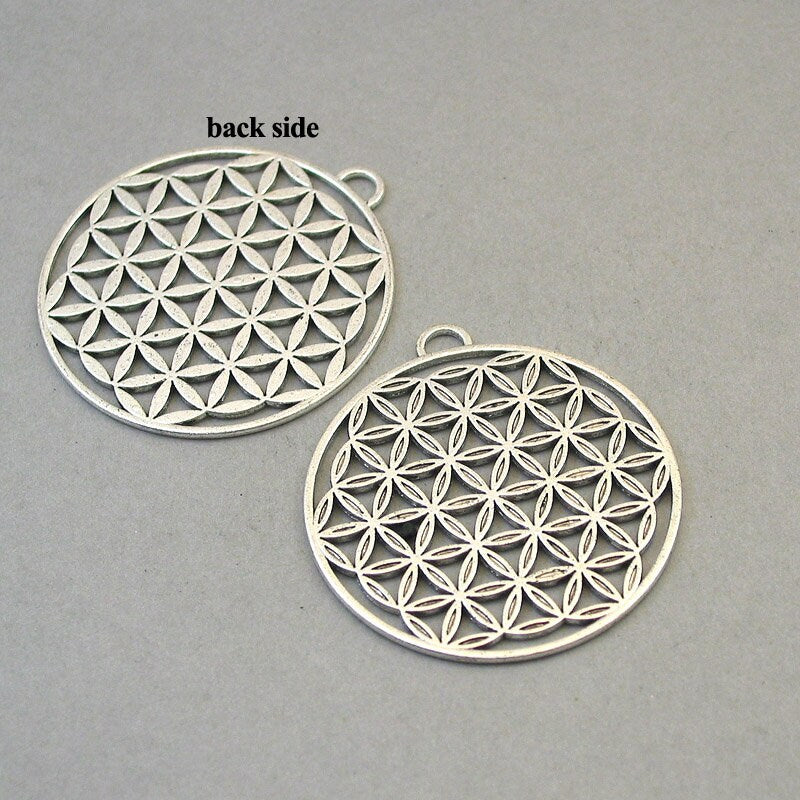 flower of life charm, seed of life pendants antique silver CM1701S