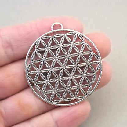 flower of life charm, seed of life pendants antique silver CM1701S