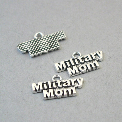 military mom charm antique silver CM1706S