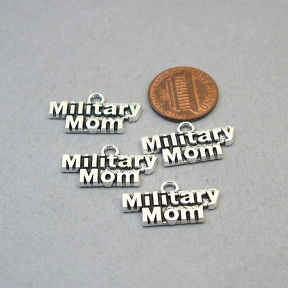 military mom charm antique silver CM1706S