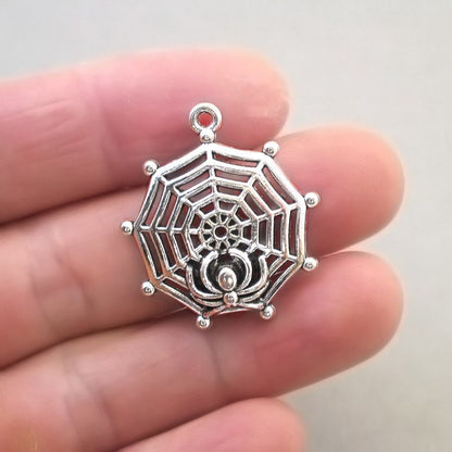 spider on a web charm antique silver CM1724S