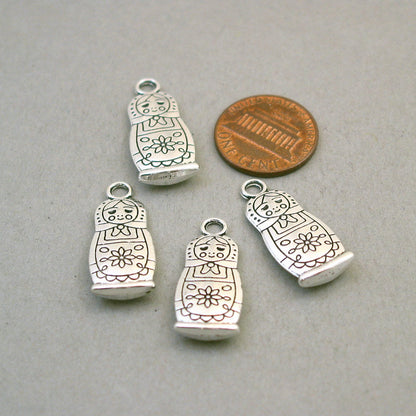 Russian doll charm antique silver CM1725S