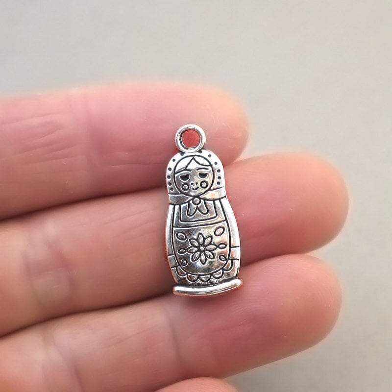 Russian doll charm antique silver CM1725S