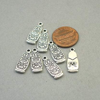 Russian doll charm antique silver CM1729S