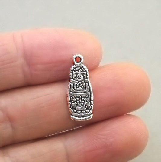 Russian doll charm antique silver CM1729S