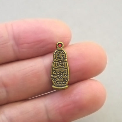 Russian doll charm antique bronze CM1729B