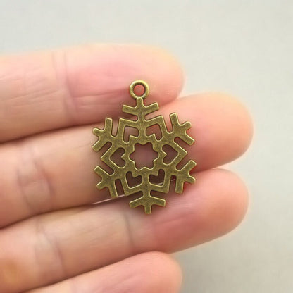 snowflake charm antique bronze CM1678B