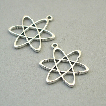 science chemistry atom charm antique silver CM1732S