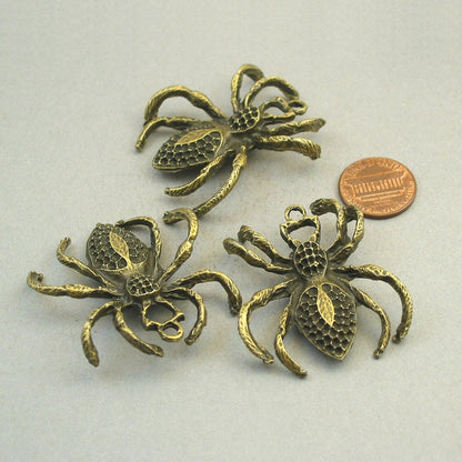 large spider charm antique bronze CM1746B