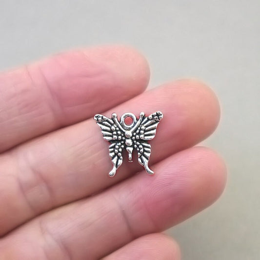 long tail butterfly charm antique silver CM1696S