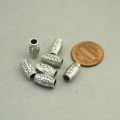 barrel spacer beads antique silver BD0218S