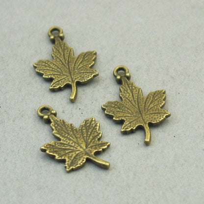 maple leaf charm antique bronze CM1767B