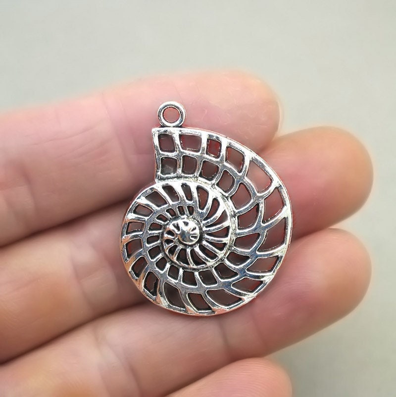 Ammonite charm antique silver CM1768S