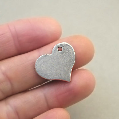 heart blank charm antique silver CM1771S