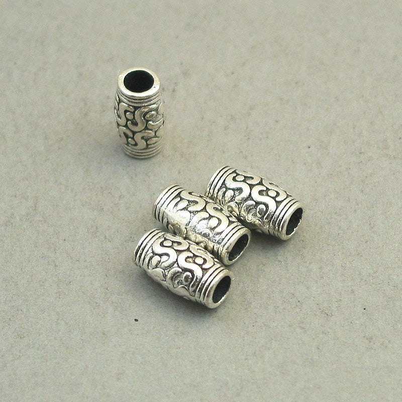 barrel spacer beads antique silver BD0218S