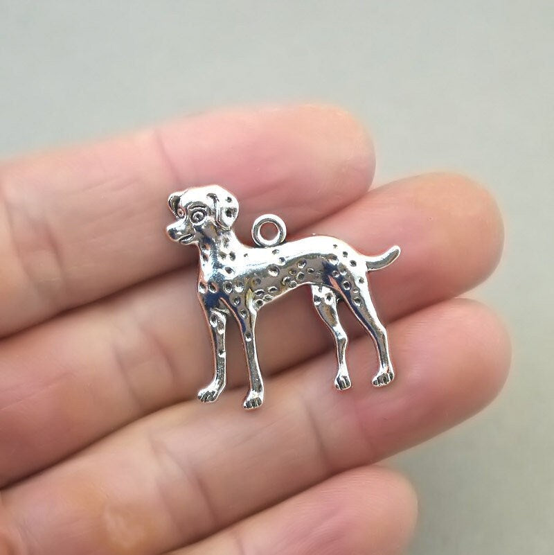 dalmatian dog charm antique silver CM1677S