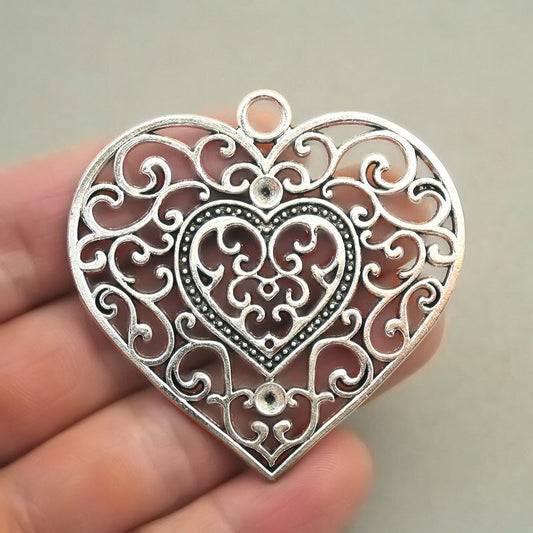 large filigree heart charm CM1757S