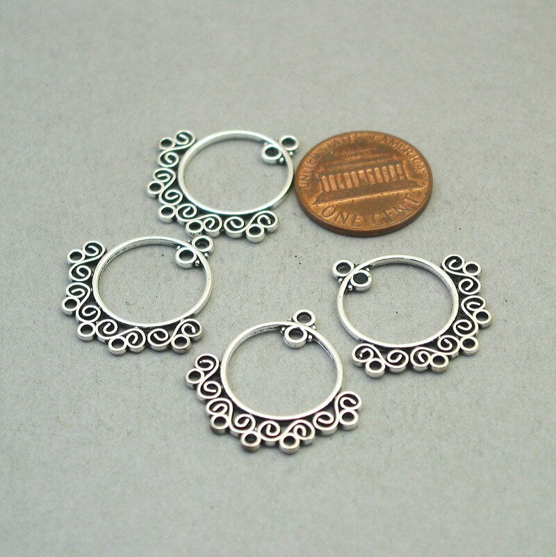 circle swirl charm connector CM1761S