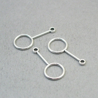 circle bar charm connectors antique silver CM1780S