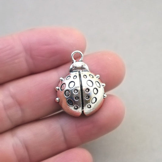 3D ladybug charm antique silver CM1792S