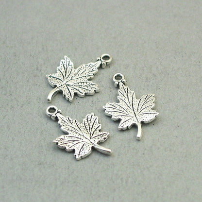 maple leaf charm antique silver CM1767S