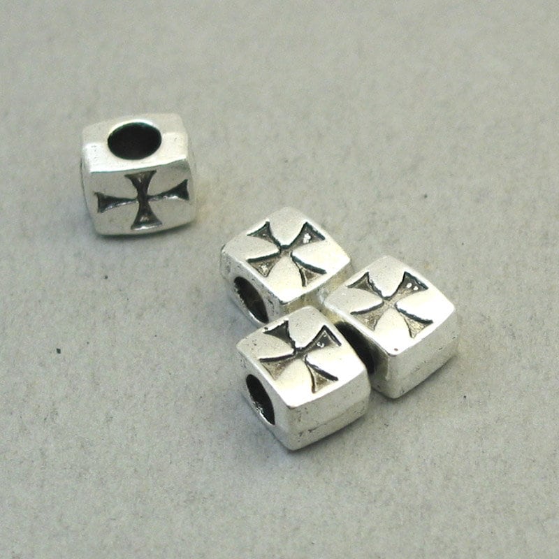 Cross beads, large hole rectangle cross beads. Two sided. Antique silver 8.5X10mm BD0224S